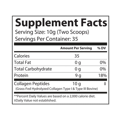 Collagen Peptides Type I & III Supplement (350g, 12.3oz)